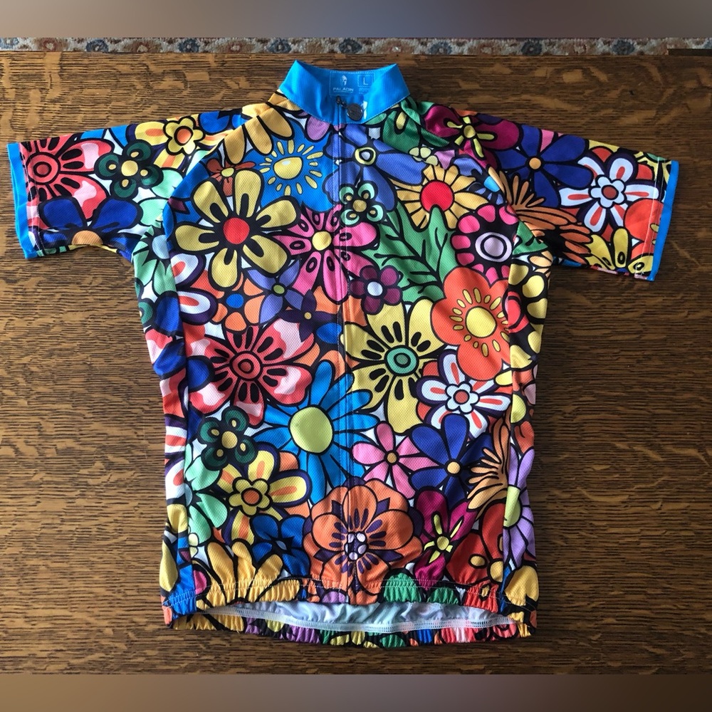 Women's Multicolor Floral Cycling Jersey - Bright Floral Print